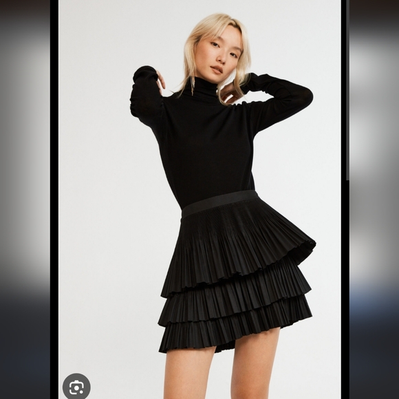 Claudie Pierlot Dresses & Skirts - RARE FIND Black Tiered Pleated Skirt